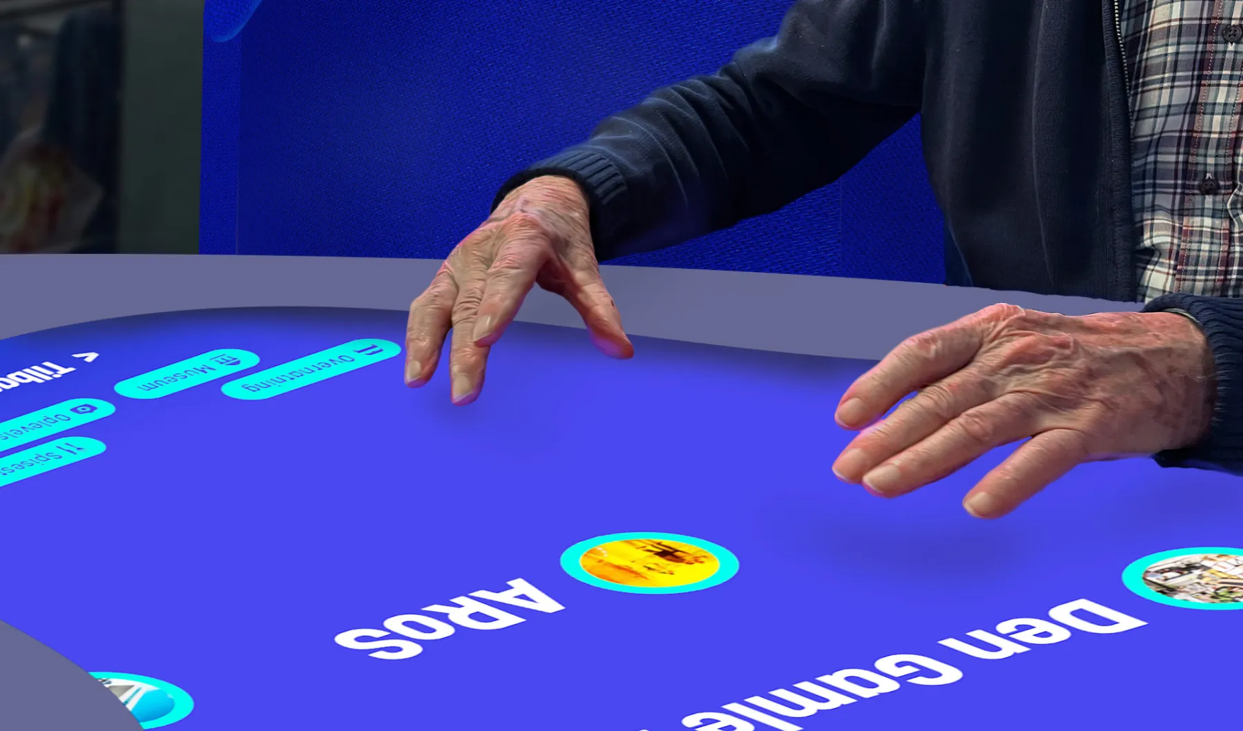 Closeup of interactive table